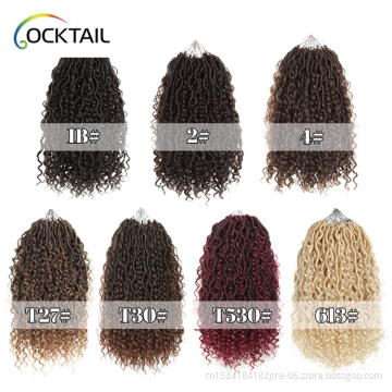Wholesale Faux Locks Hair Extension Wavy Crochet Braiding Hair